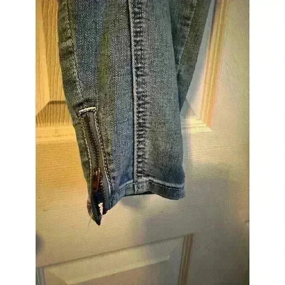 Candies Moto Skinny Jeans Size 11 Juniors Y2K Pink Moto Stripe Zip Ankle - Picture 4 of 8